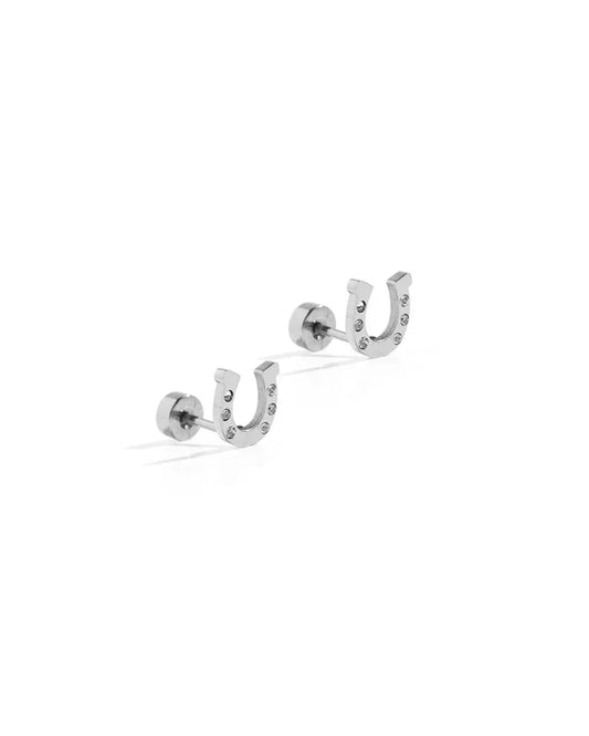 SCREWBACK STUDS - HORSESHOE SILVER