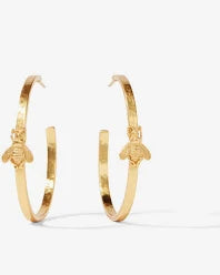 GOLD BUMBLEBEE HOOP EARRINGS