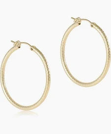 Round Gold 0.5" Hoop - Textured