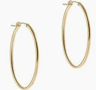 Oval Gold 1" Hoop - Smooth
