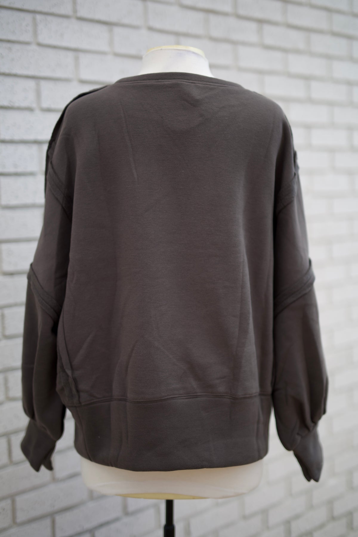HALLOWEEN SPOOKY CHENILLE APPLIQUE CHARCOAL SWEATSHIRT