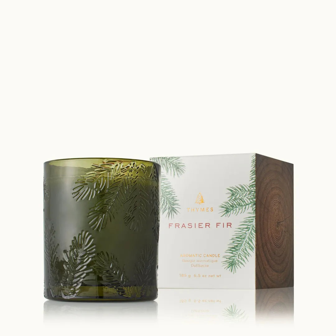 FRASIER FIR GREEN GLASS CANDLE - 6.5 OZ.