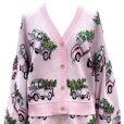 LIGHT PINK TRUCKS CHRISTMAS TREE CARDIGAN