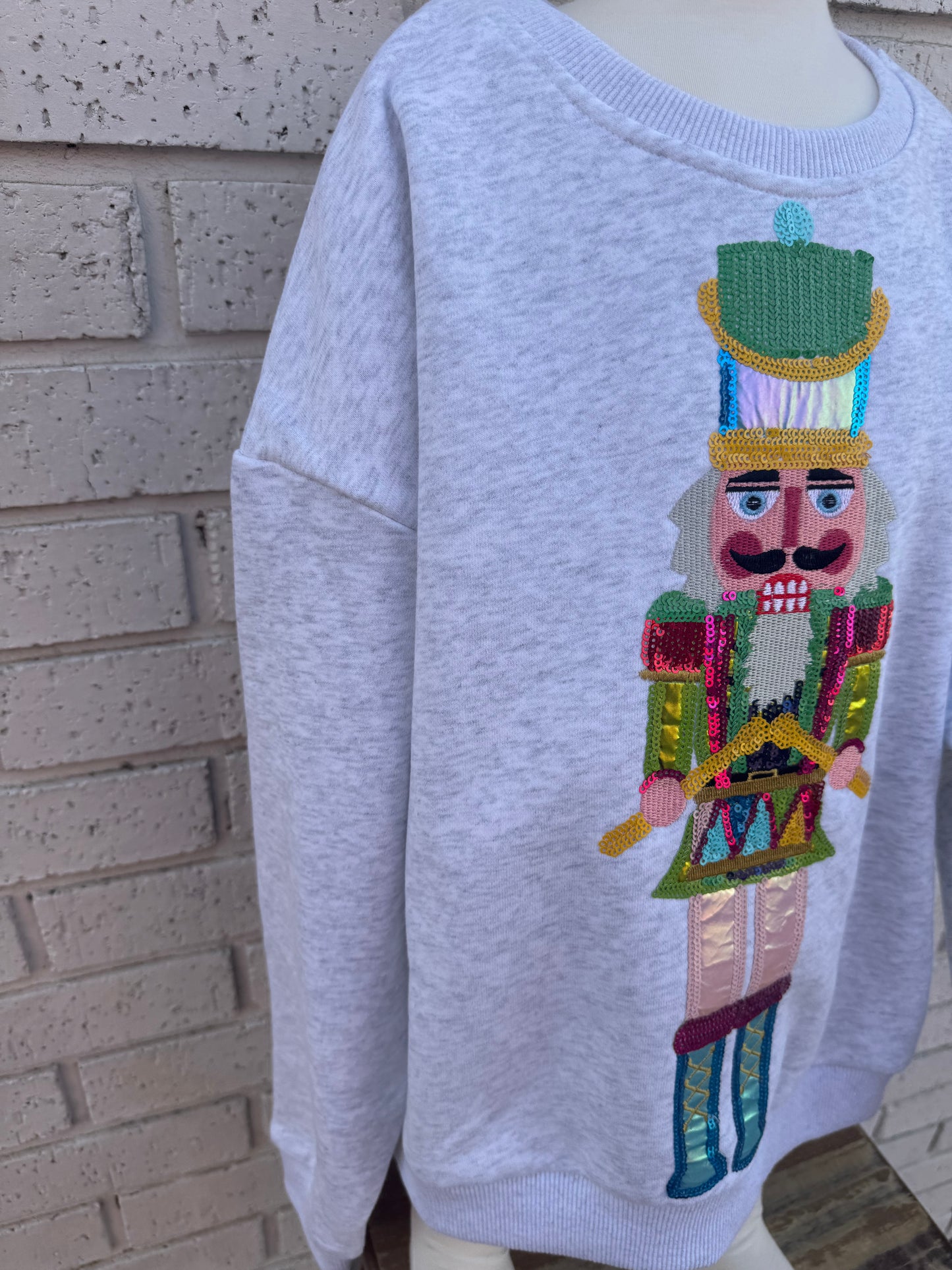 Youth Grey Colorblock Drummer Nutcracker Sweatshirt