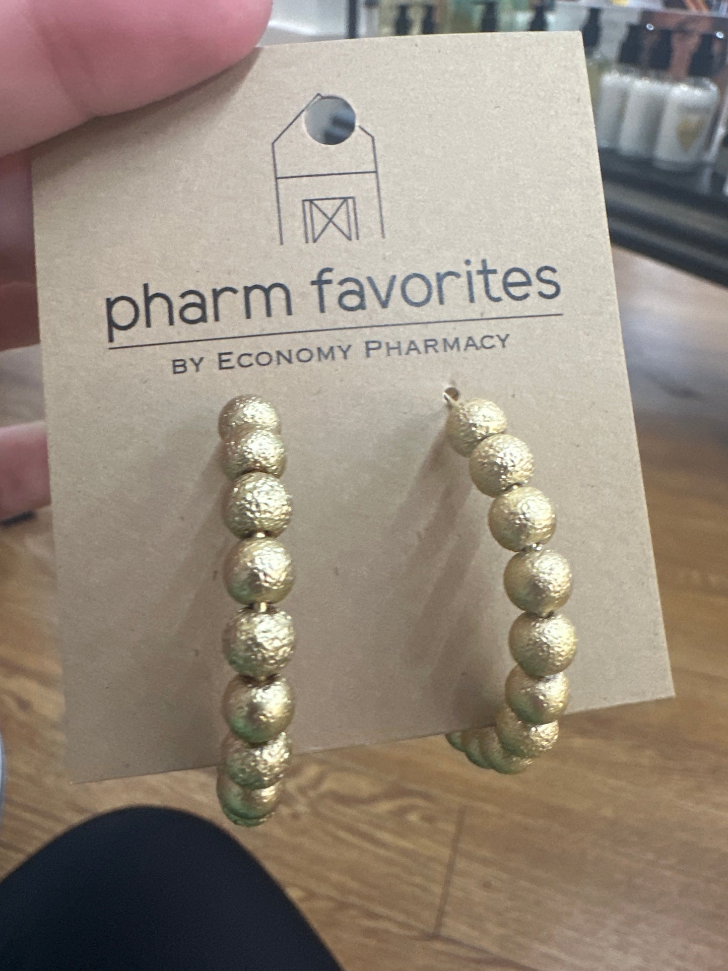 SARASOTA BEADED HOOP EARRINGS - MATTE GOLD