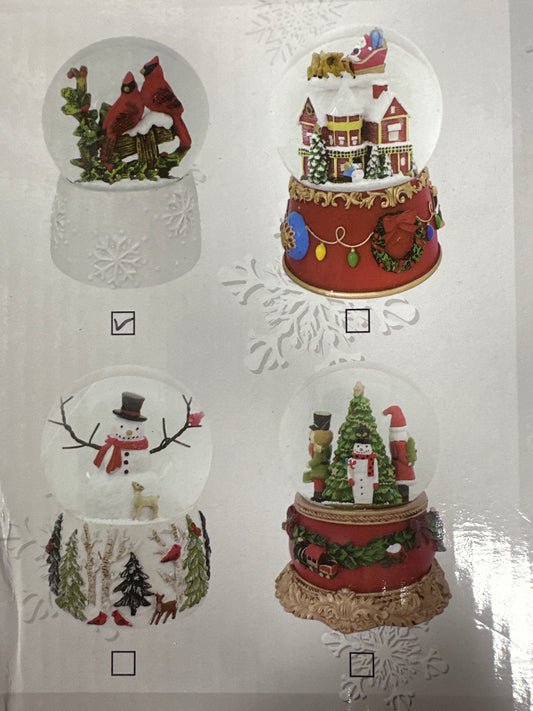 MUSICAL HOLLY JOLLY HOLIDAYS WATER GLOBE - ASSORTED