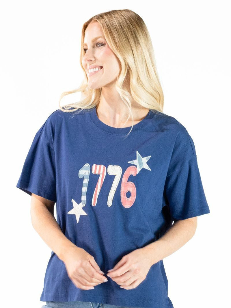NAVY PATCHWORK 1776 TEE - Pharm Favorites by Economy Pharmacy