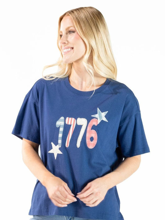 NAVY PATCHWORK 1776 TEE - Pharm Favorites by Economy Pharmacy