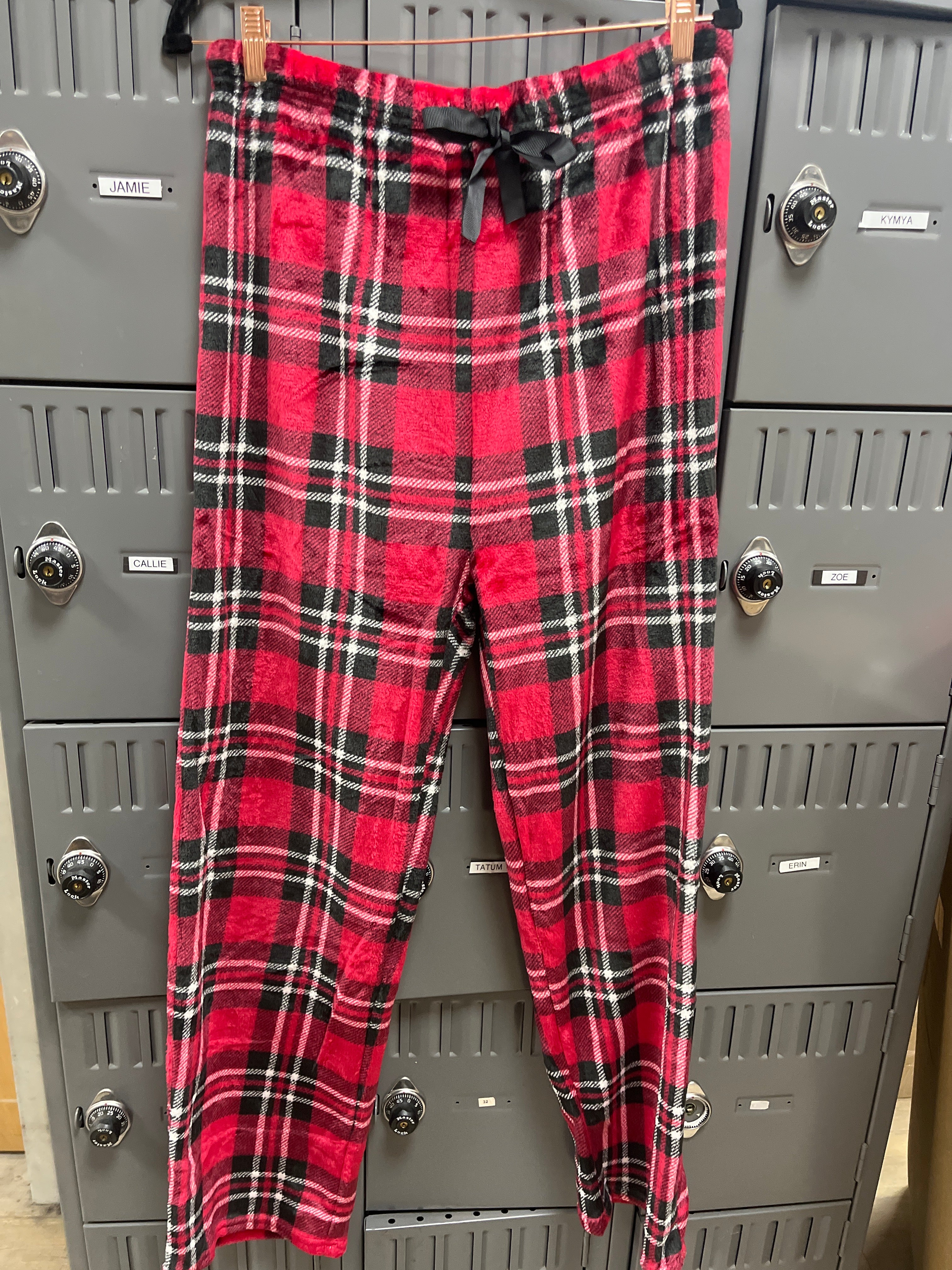 RED/BLACK PLAID PJ PANTS