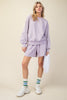 FRENCH TERRY 2PC SWEATSHIRT & SHORTS SET - DUSTY LAVENDER