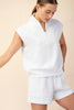 SCUBA LUXE V-NECK SLEEVELESS TOP - LIGHT HEATHER GRAY