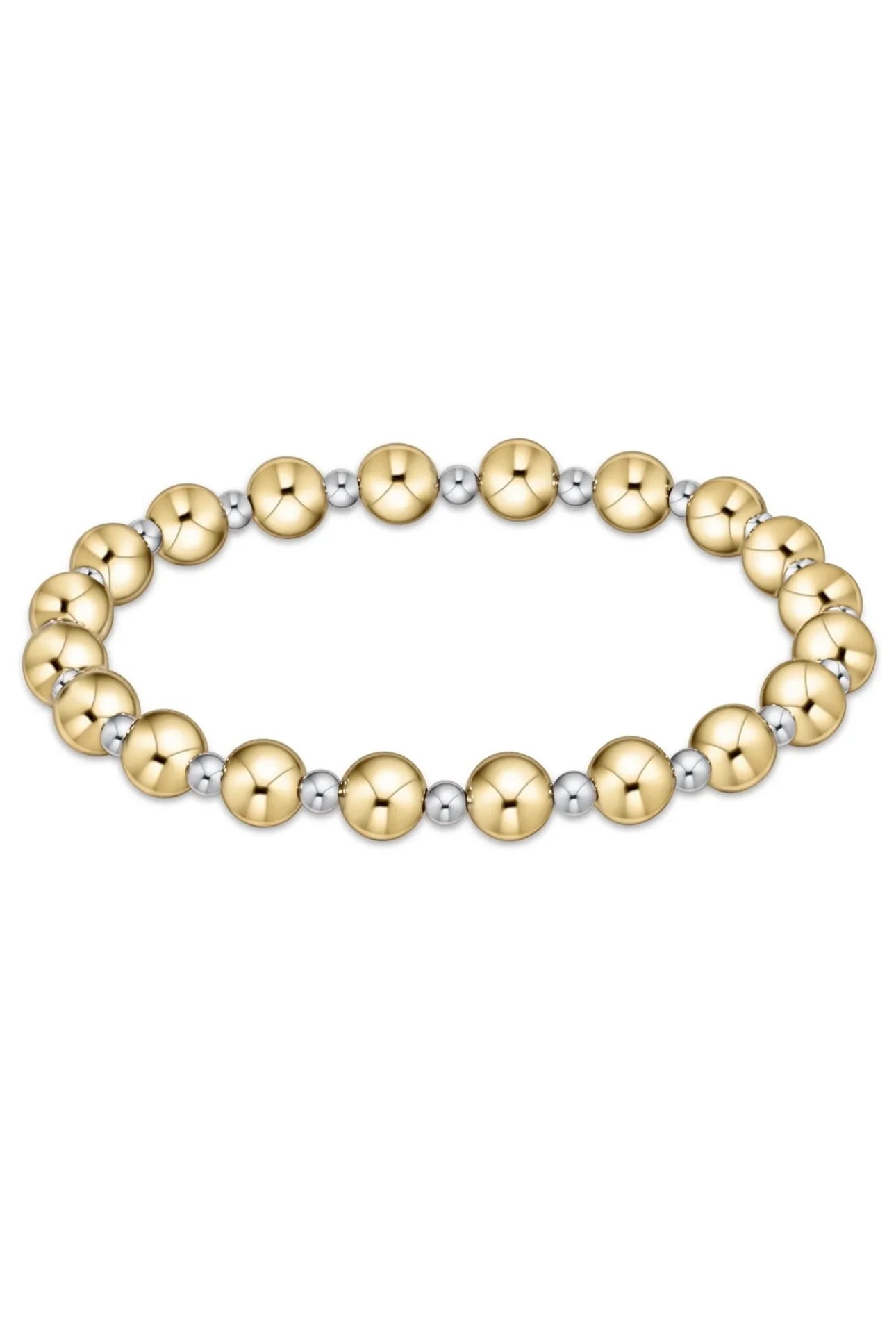 Classic Grateful Pattern 6mm Bead Bracelet - Mixed Metal