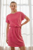 MINERAL WASHED COTTON MINI DRESS - FRENCH PINK