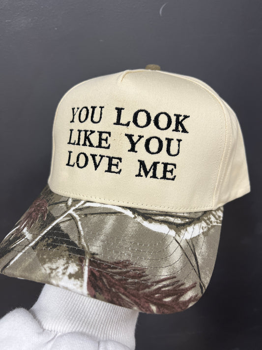 CAMO/CREAM HAT - YOU LOOK LIKE YOU LOVE ME