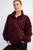QUILTED & RIBBED QUARTER SNAP PULLOVER