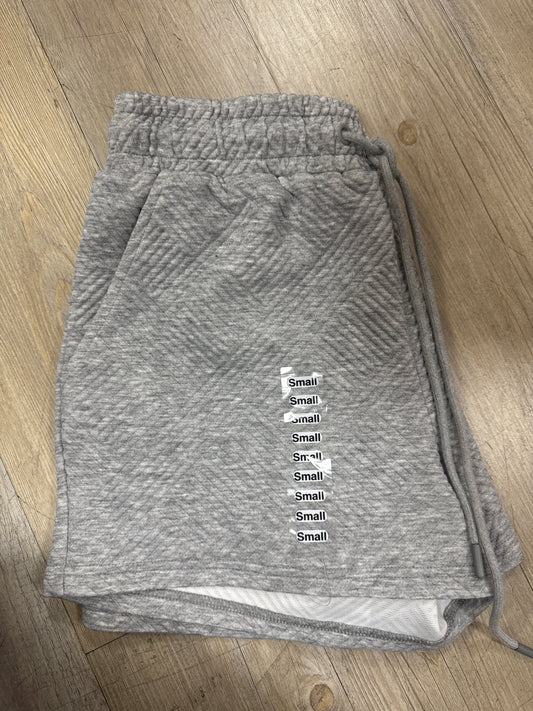 GRAY TEXTURED SHORTS - S