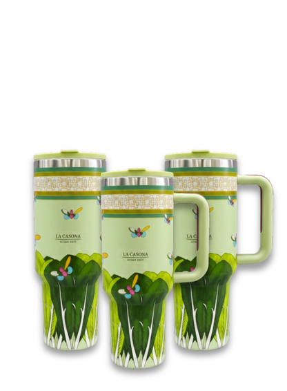 VINTAGE INSPIRED FLIP STRAW TUMBLER WITH HANDLE - 40 OZ