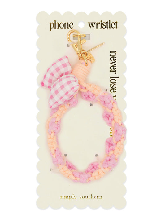 PHONE WRISTLET - BOW PINK
