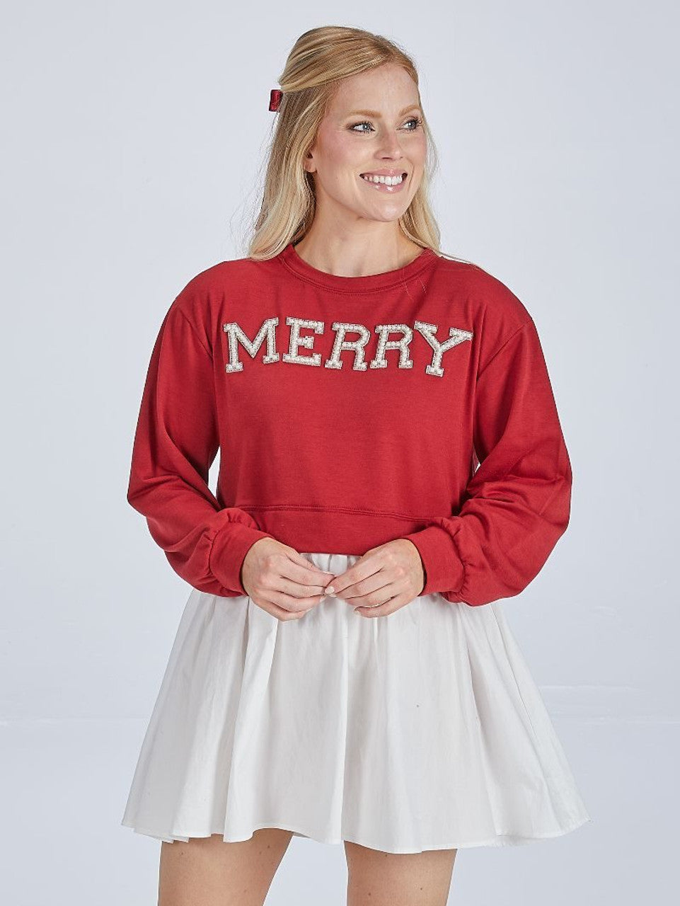 TWYLA MERRY RED SWEATSHIRT DRESS