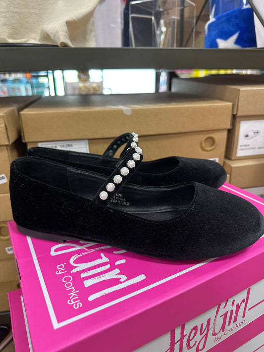 CORKYS - TEA TIME BLACK VELVET BALLET FLAT - 7