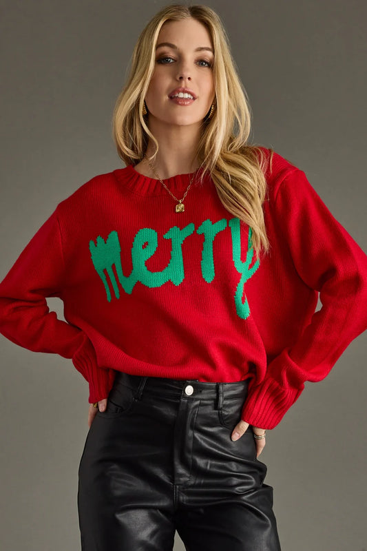 MERRY SWEATER - RED AND GREEN