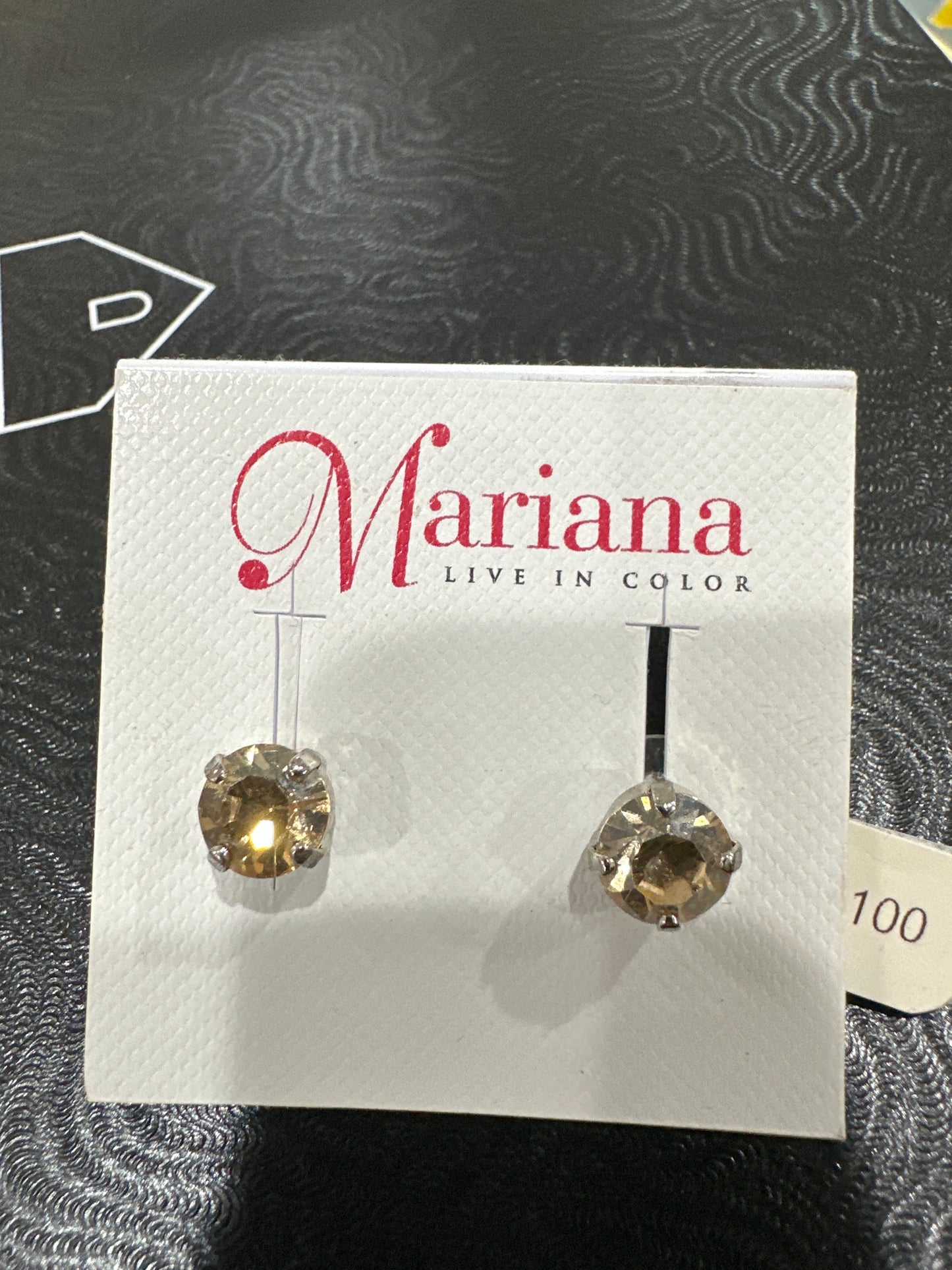 MARIANA EARR-SLVR STUDS-TAN