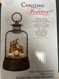 9.625" HOLY FAMILY GLITTER LANTERN