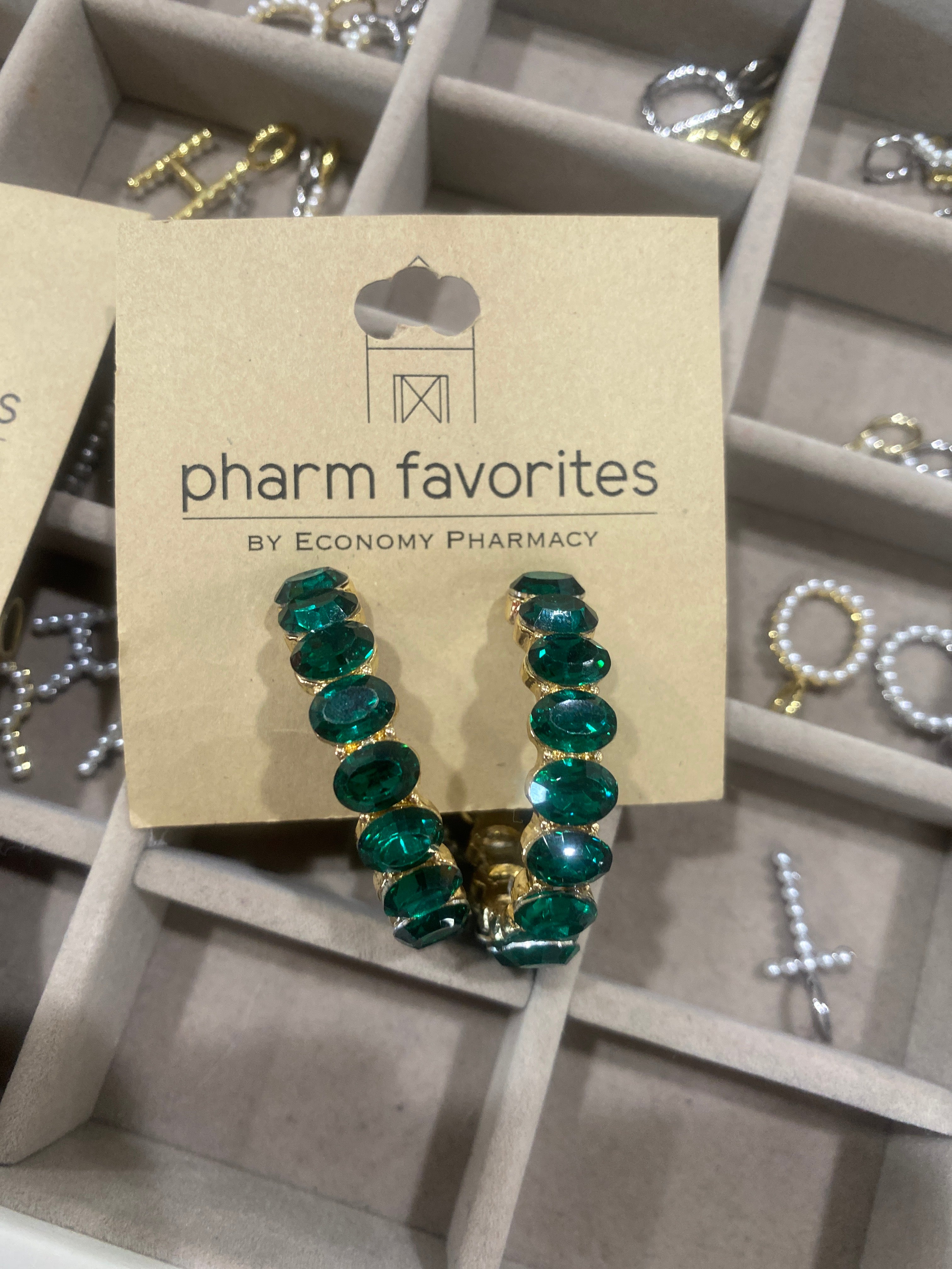 BURROUGHS STONE HOOP EARRINGS - RED