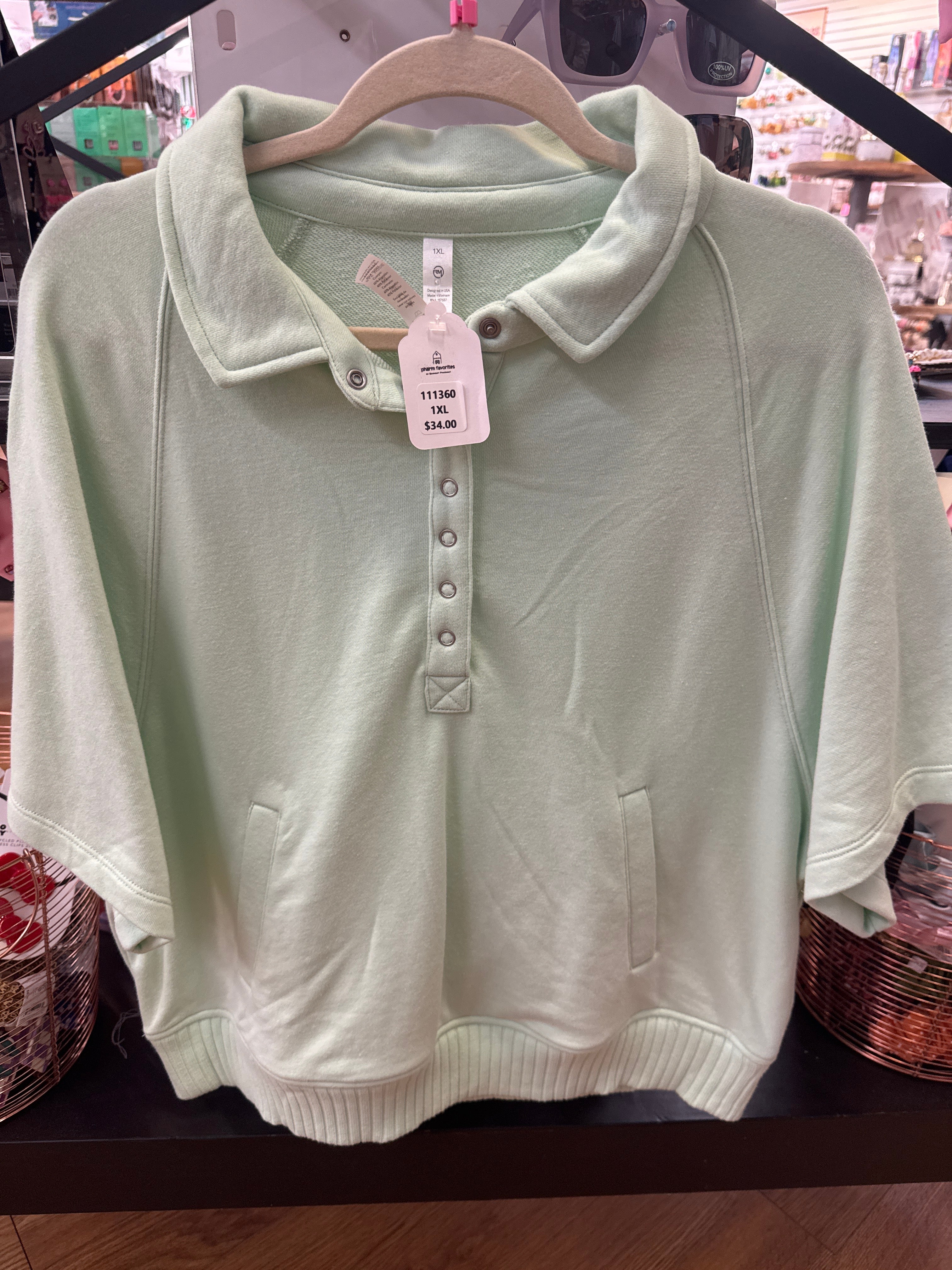 COLLARED SS SWEATSHIRT