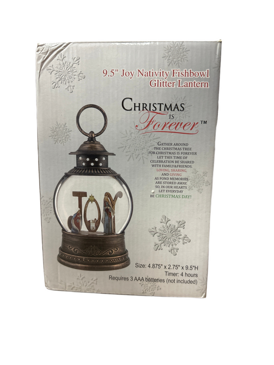 GLITTER LANTERN-JOY NATIVITY FISHBOWL