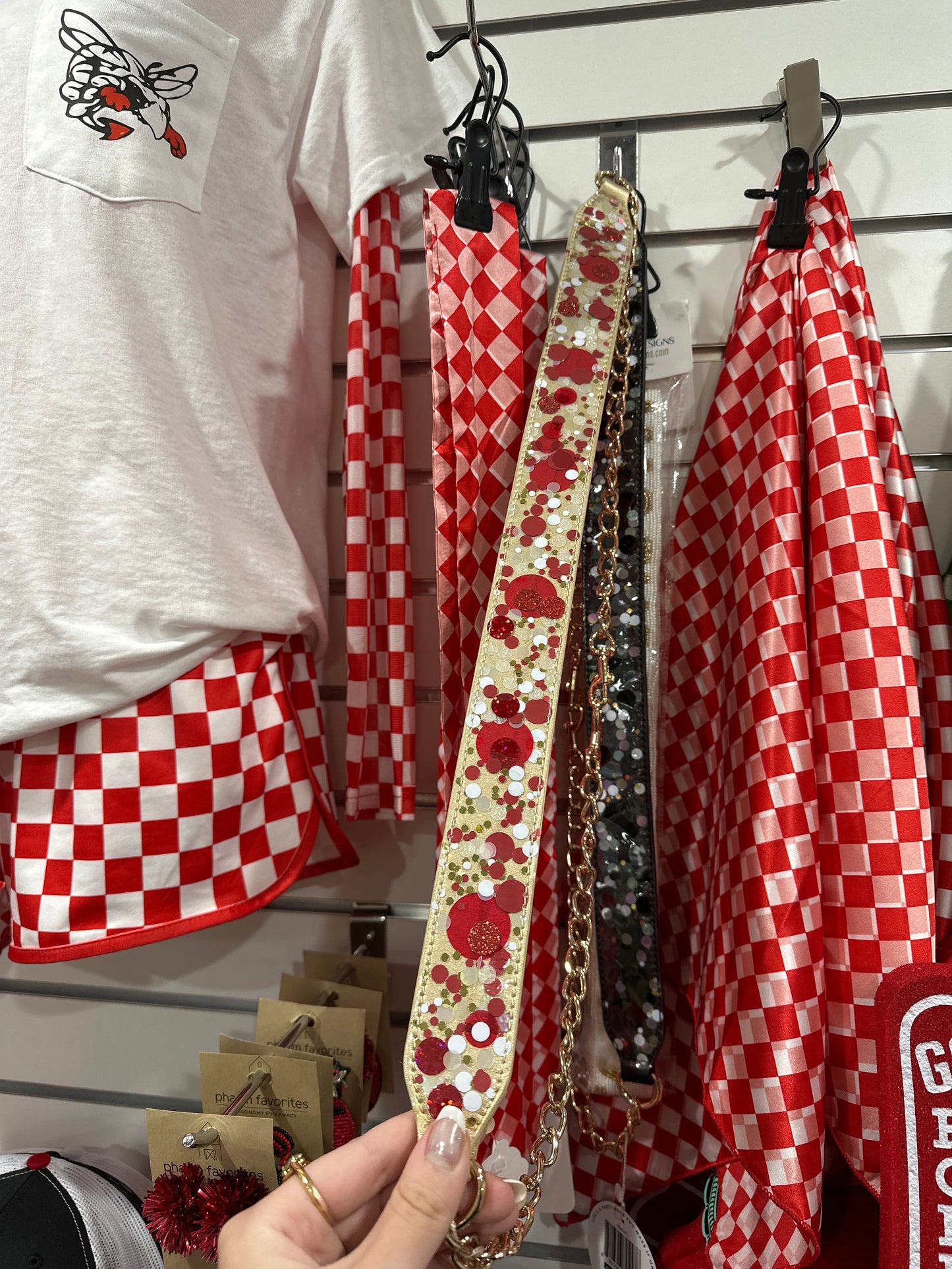 CONFETTI ADJUSTABLE BELT STRAP - RALLY RED