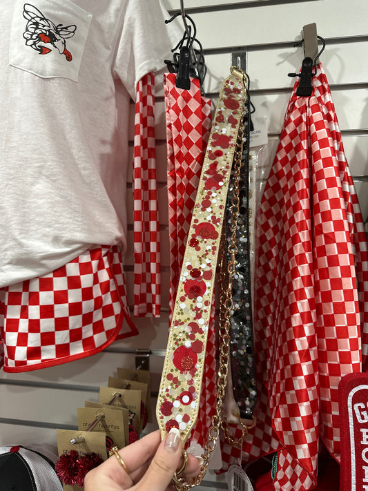 CONFETTI ADJUSTABLE BELT STRAP - RALLY RED