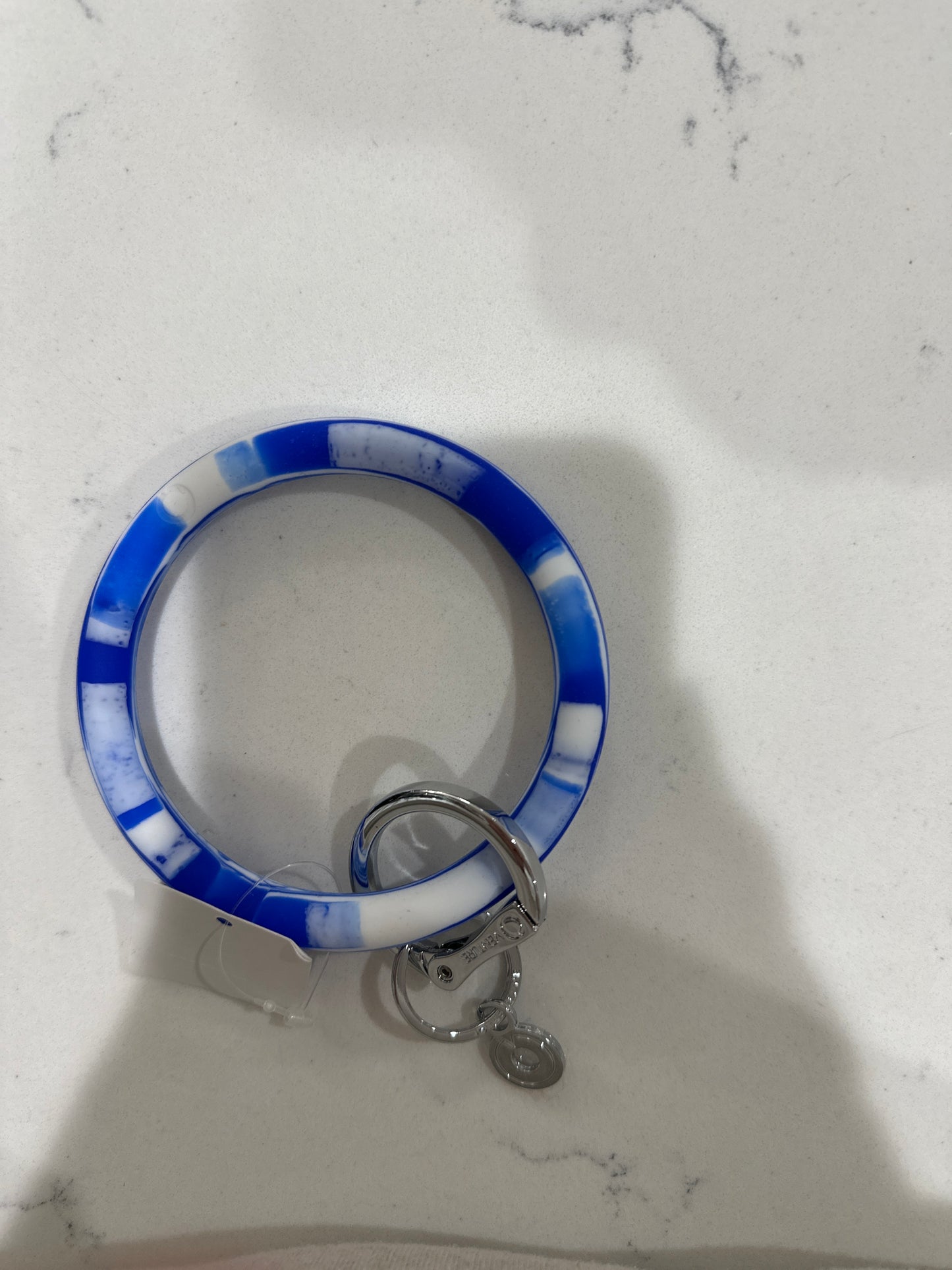 BLUE ME AWAY MARBLE SILICONE BIG O KEY RING - Pharm Favorites by Economy Pharmacy