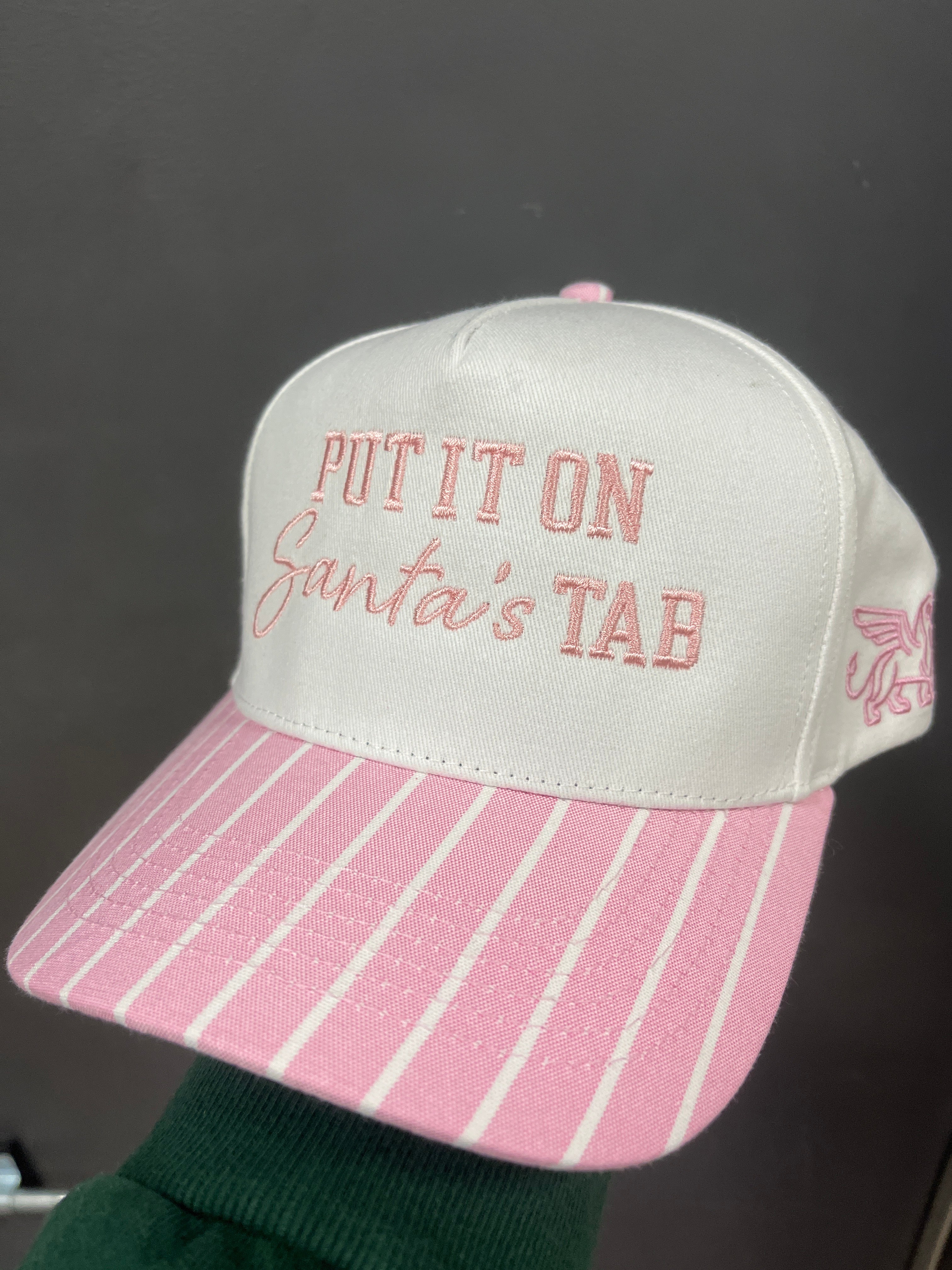 PINK STRIPED SANTA'S TAB HAT