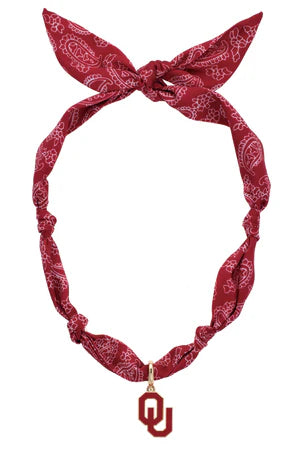 OU LOGO BANDANA SCARF NECKLACE