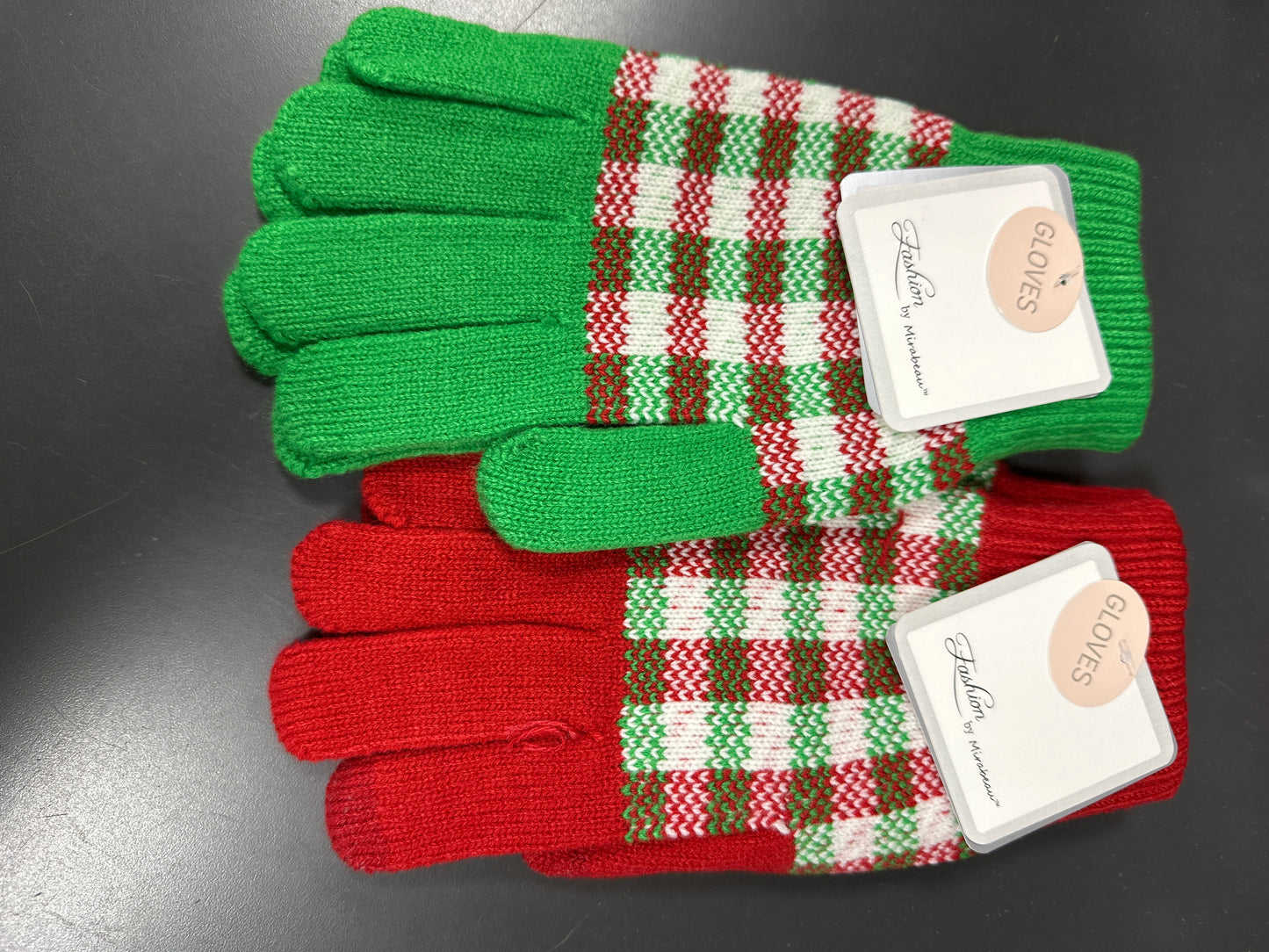 Naughty & Nice Checkered Plaid Texting Gloves - Fashion by Mirabeau