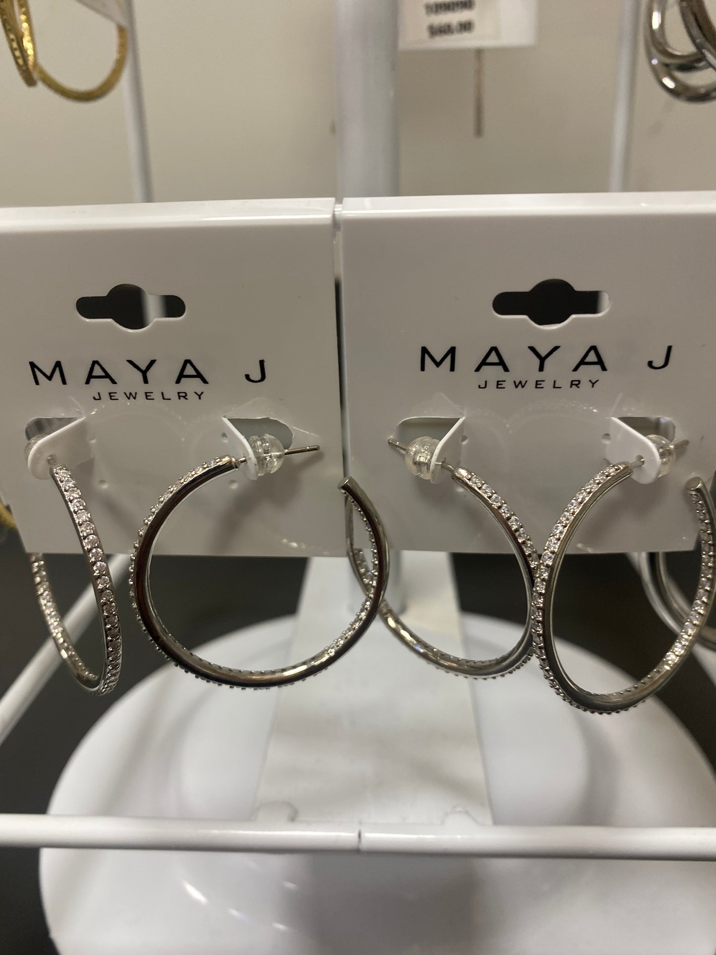 SILVER HOOPS - CLEAR