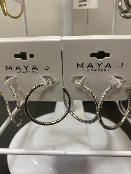SILVER HOOPS - CLEAR