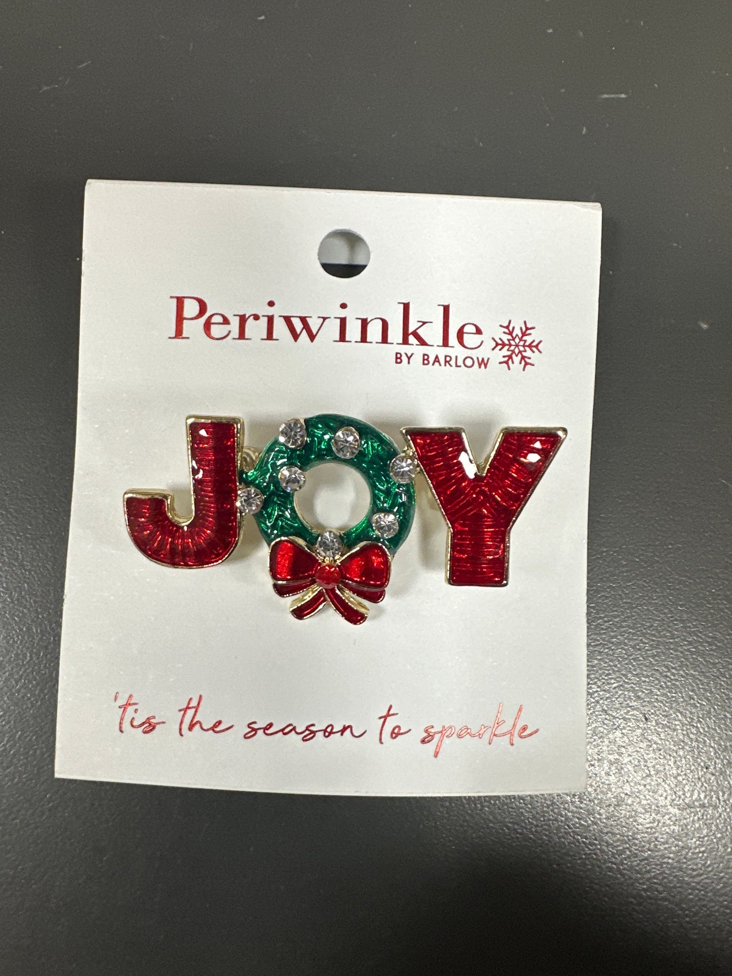 JOY WITH WREATH BROOCH