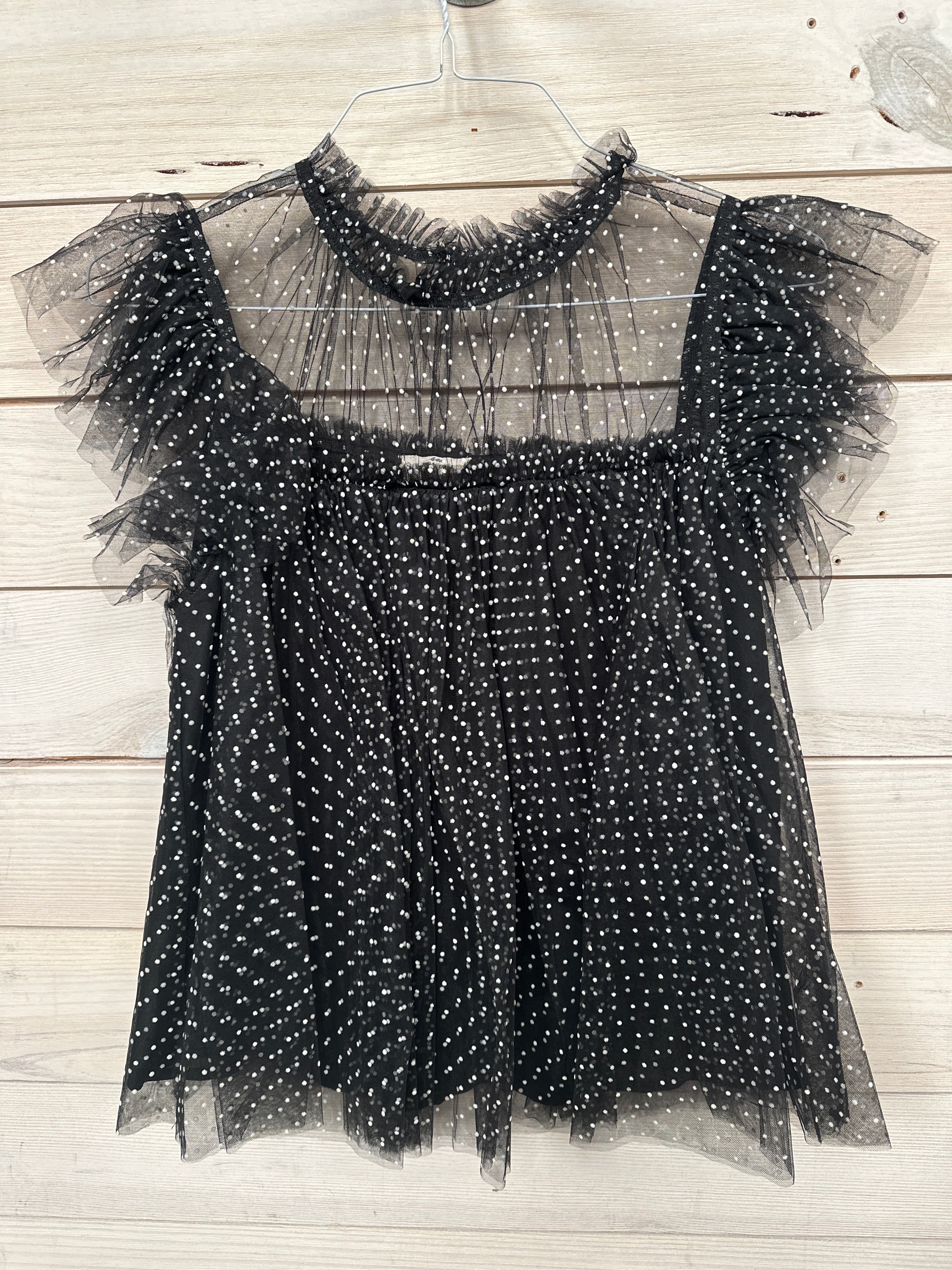 BLACK POLKA DOT BLOUSE