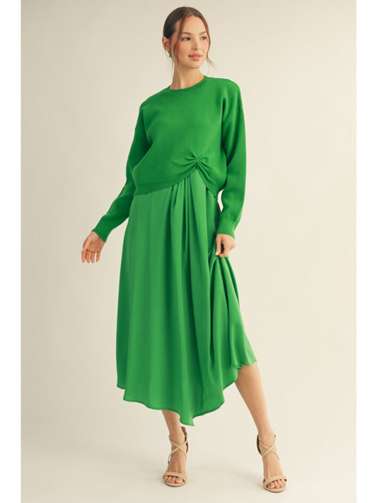 KELLY GREEN SWEATER AND DRESS SET
