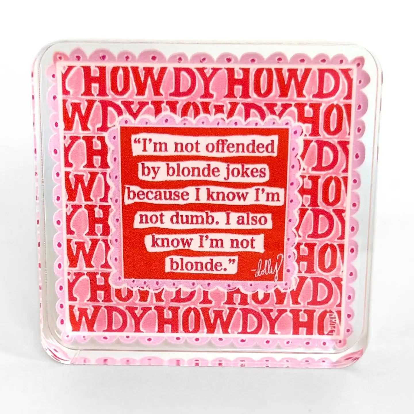 BLONDE JOKES ACRYLIC BOOK