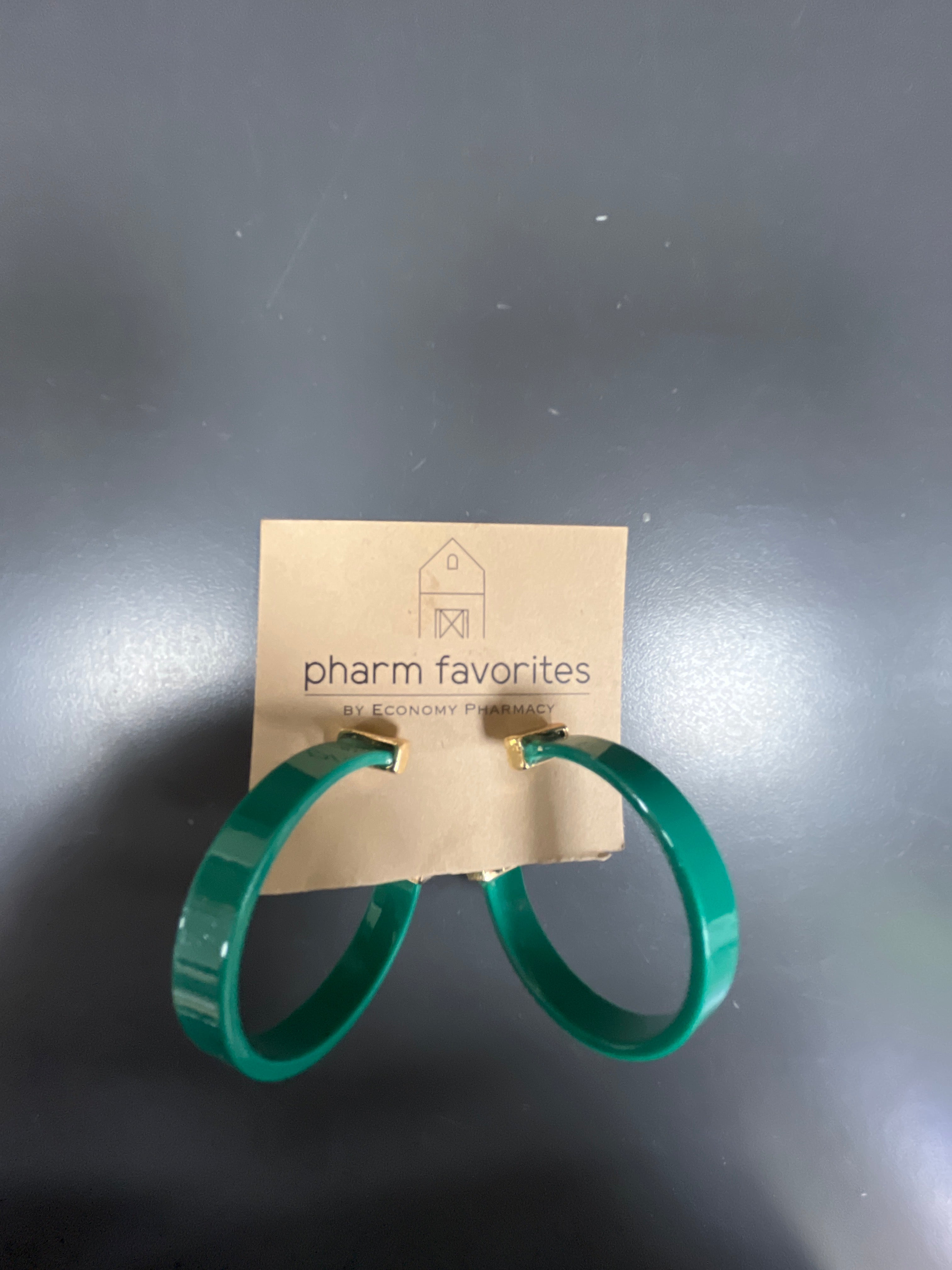 GREEN ACRYLIC HOOP 2" EARRING