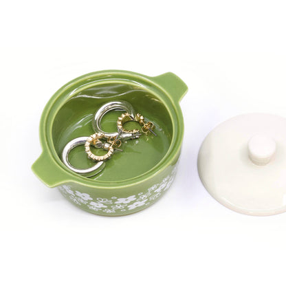 PYREX-INSPIRED SPRING BLOSSOM CASSEROLE CERAMIC TRINKET BOX