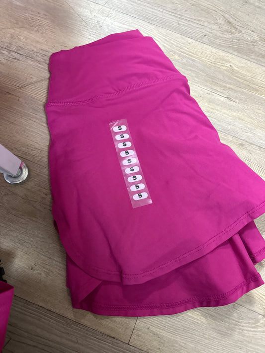 V WAISTED BUTTER YOGA SKORT - MAGENTA