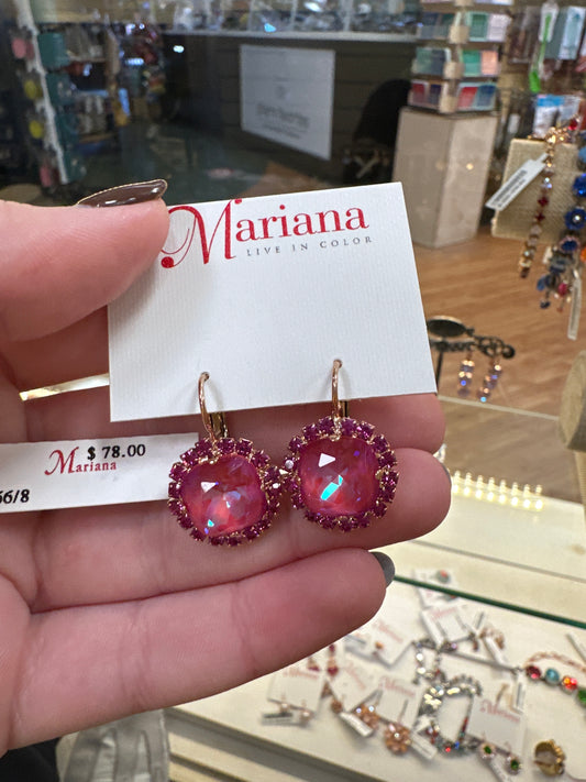 MARIANA RG PINK CRYSTAL DROP EARRINGS