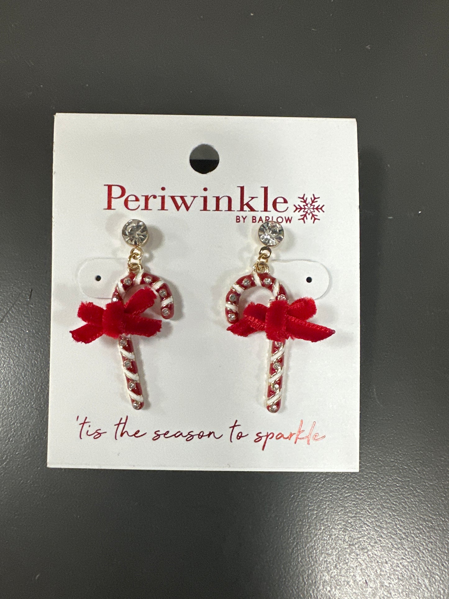 CANDY CANE EARRINGS WITH BOWS