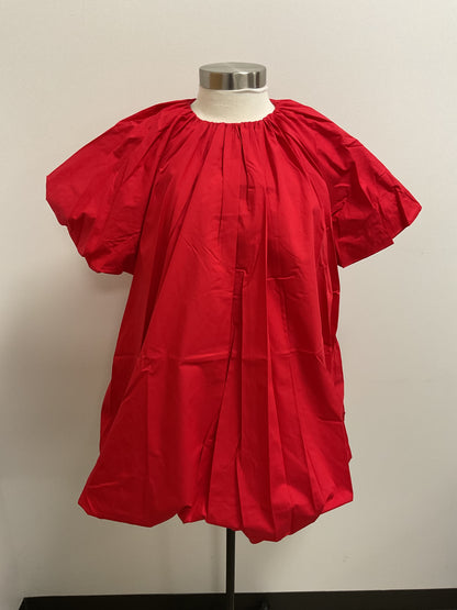 RED BUBBLE MINI DRESS