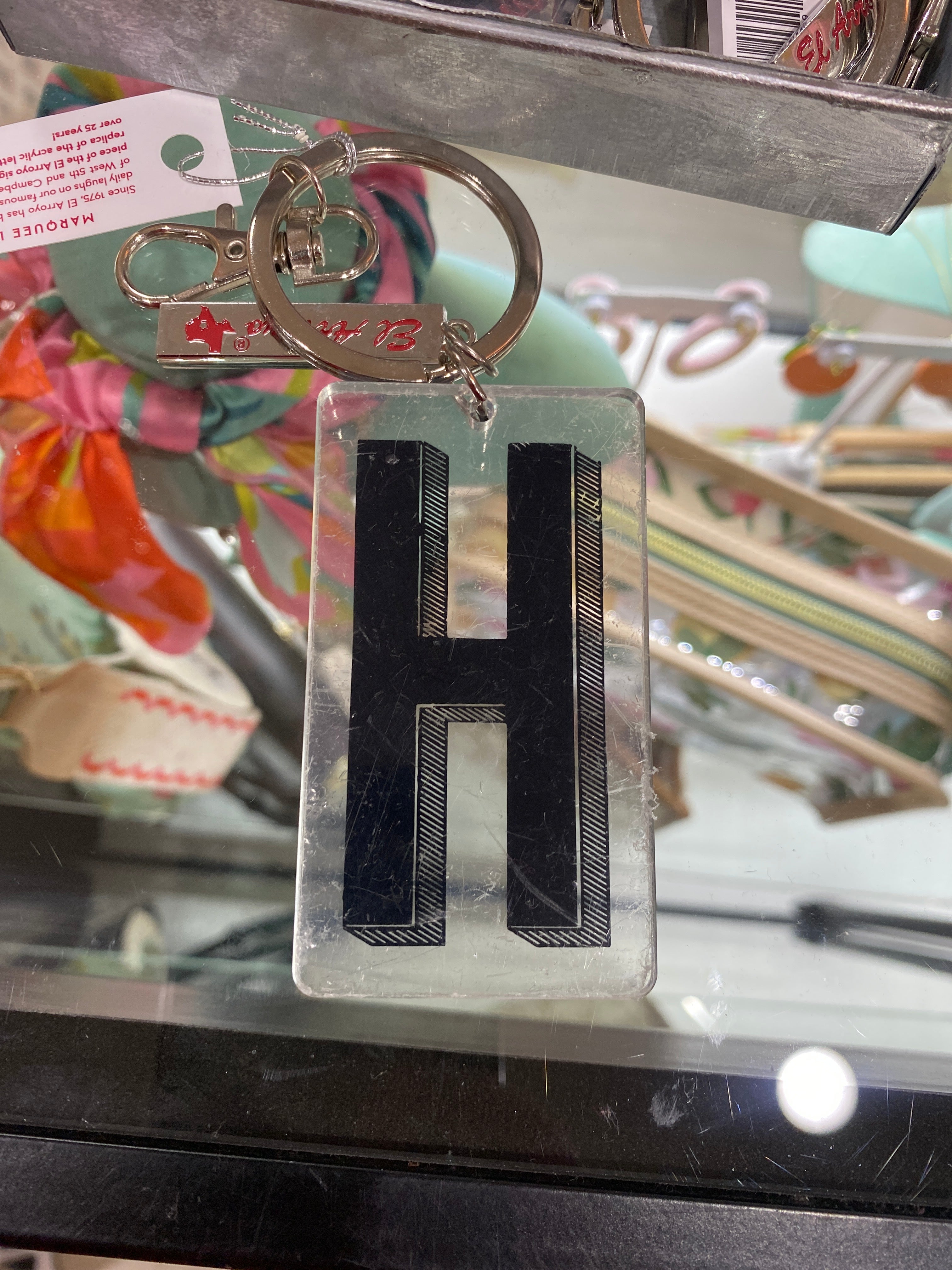 MARQUEE LETTER KEYCHAIN - H