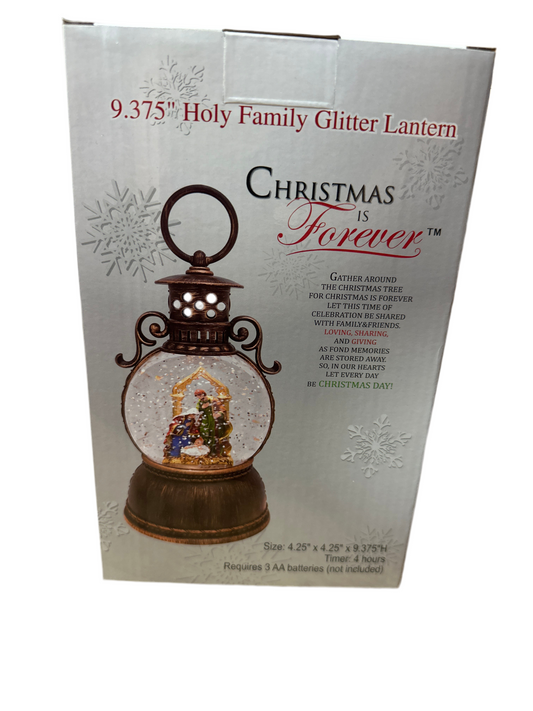 GLITTER LANTERN-HOLY FAMILY